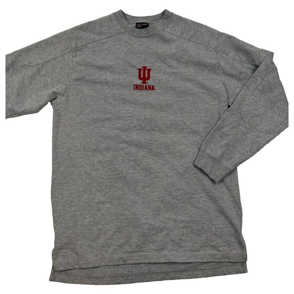 Vintage Y2K MV Sport Indiana Hoosiers Gray Crewneck Long Sleeve Tee Double Sided - Picture 1 of 5